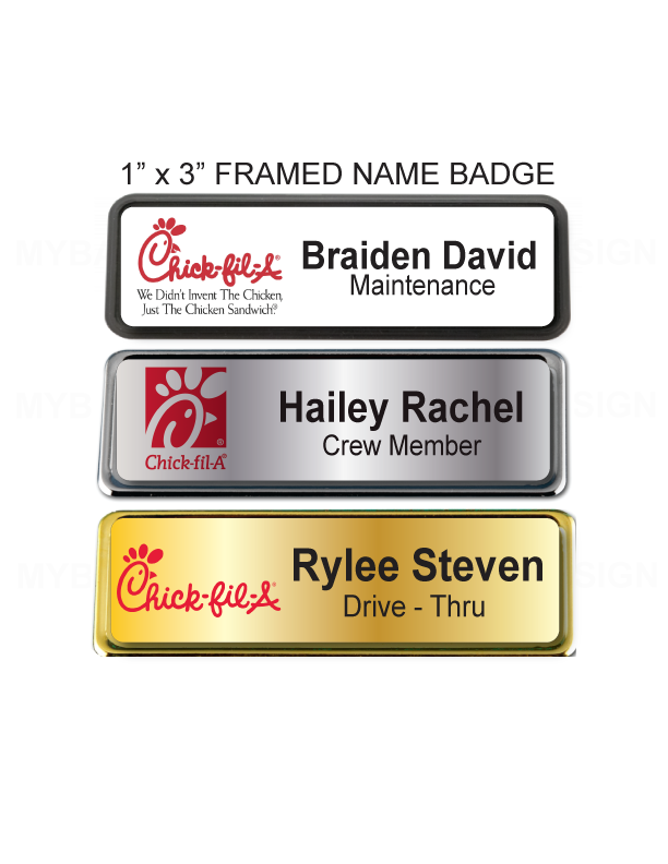 Badge 2/" x 2 3//4/" Magnetic Back Chick Fil A Vintage Nametag