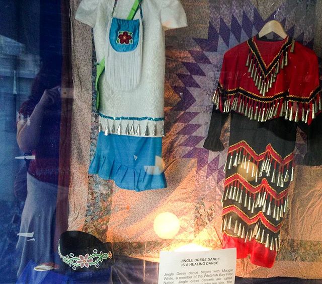 Hey guys, here&rsquo;s another photo on Graham and Edmonton in Winnipeg. These are jingle dresses. They are usually worn at powwows and other ceremonies. They are worn to represent our culture. I took this photo because jingle dresses are beautiful a
