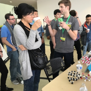 Krystian Babilinski explaining his team's Augmented Reality App