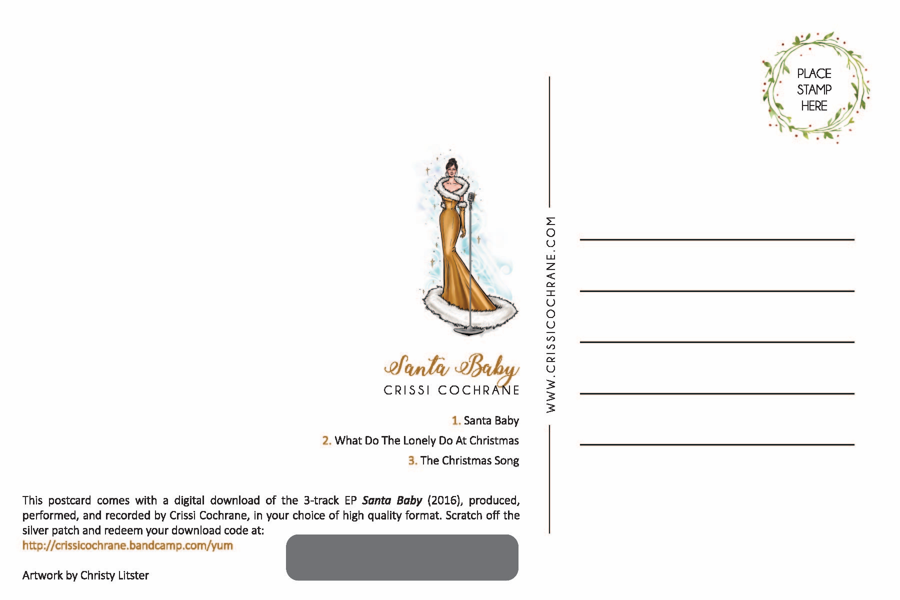 santa baby postcard 2016 crissi cochrane baby postcard
