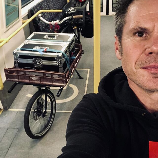 Across town with two crates of records, a child seat, cameras and an edit suite... with zero emissions in a global pandemic. #public transport #goals