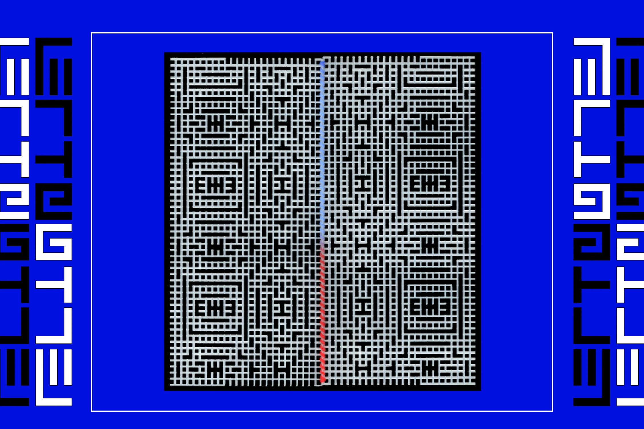 Reliq, I (2018) Concept, carved negative space weaving on mesh canvas, photography & book design by Linda Zeb Hang / WAY WZA