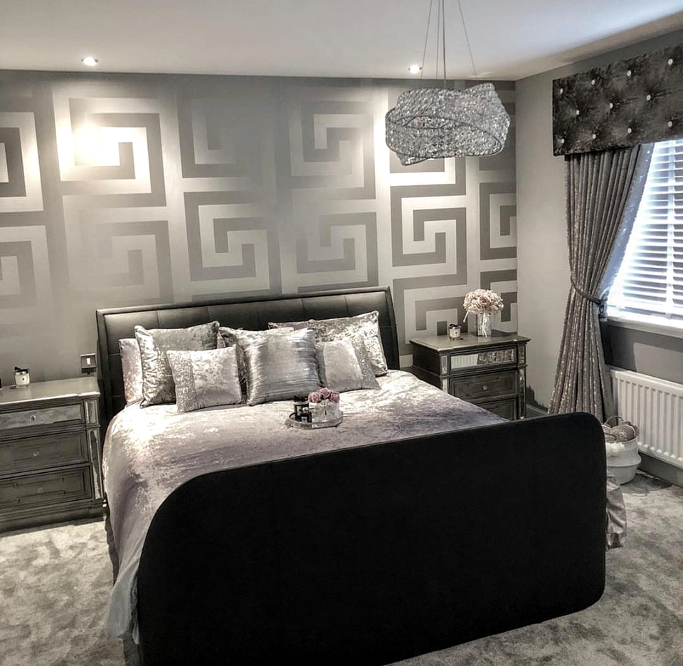 Versace Greek Key Silver Wallpaper 935235 Home Decor Hull Limited Versace Greek Key Silver Wallpaper