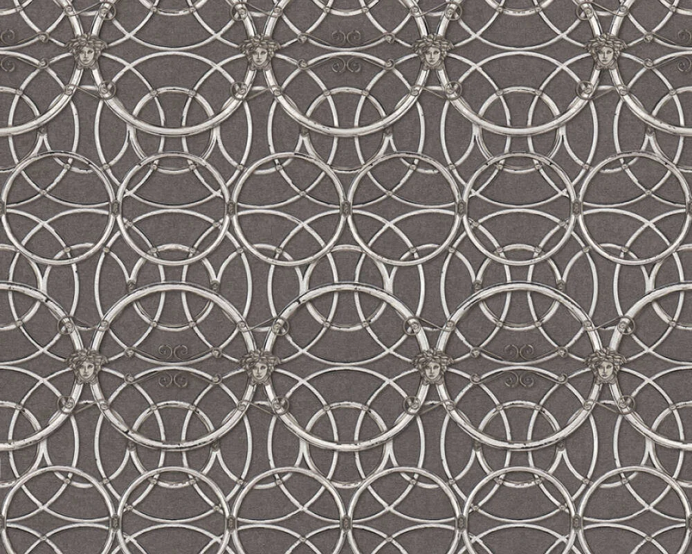 Versace IV - La Scala Del Palazzo Grey & Silver Wallpaper 370495