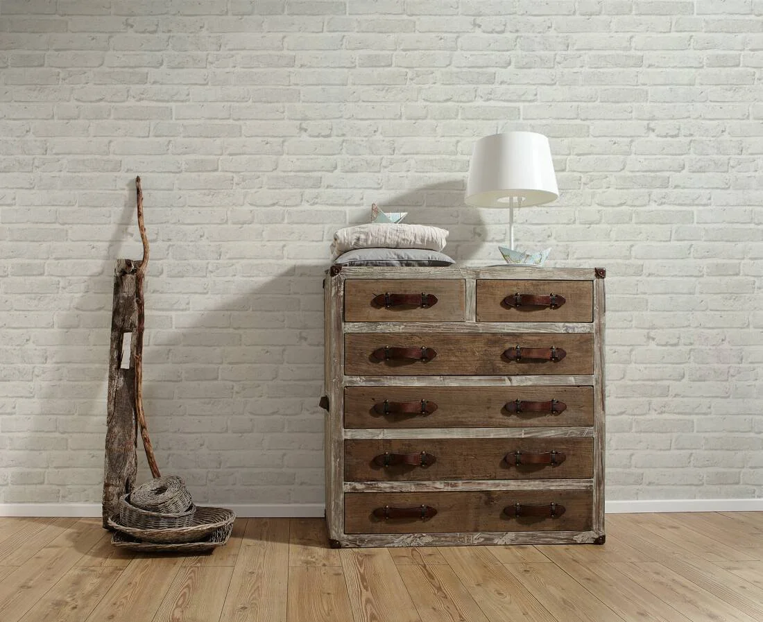 White Brick Effect Textured Wallpaper By AS Creations 355814