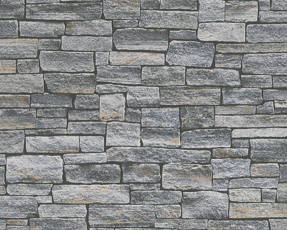 Grey Stone Effect Textured Wallpaper By AS Creations 958711