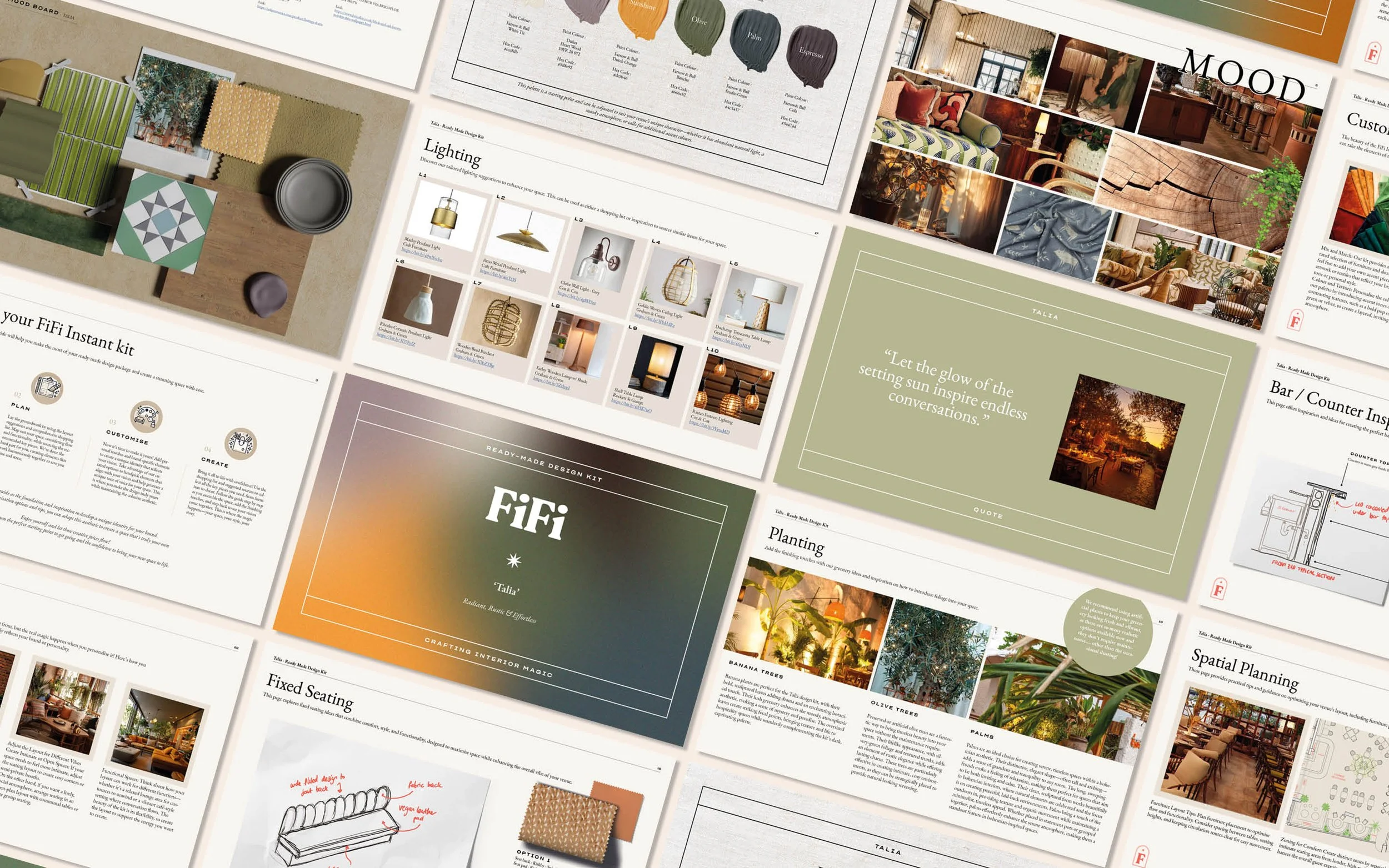 Effortless, rustic restaurant interior design – Talia kit combines radiant tones and organic materials for a relaxed, stylish vibe