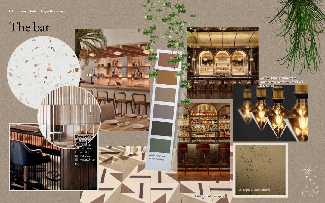 Get ready to swoon over our dreamy bohemian-inspired bar mood board! 🌿✨ 
Step into a world where nature meets elegance, where plants add vitality and polished materials bring a touch of glamour. 

#BohoChic #NaturalElegance #BarDesign