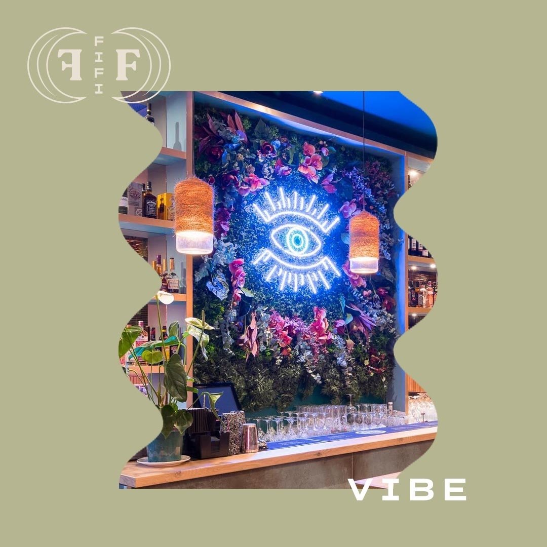 🧿 Bold and bright, this bar space is all about good energy and protection...
The glowing nazar (evil eye), surrounded by lush greenery, brings a powerful vibe to the bar, blending style and symbolism. 👁️✨🌿 

#EvilEye #VibrantDesign #BarVibes #Good