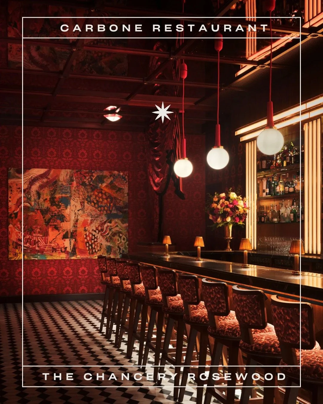 Tucked inside @thechanceryrosewood, this one is serving full Frank Sinatra glamour. &hearts;️🍸💫

Twelve years after the original opened in New York, this iconic spot has finally landed in Mayfair, London.

Carbone&rsquo;s interiors are a feast of b