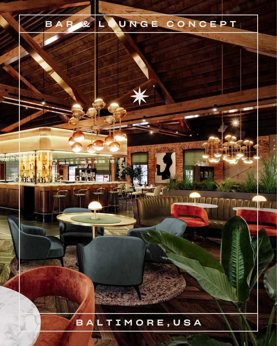 Step inside this cosy, laid-back lounge concept created for a client in Maryland. 🇺🇸✨

This design blends warmth and character to create a space that feels instantly welcoming.

The building&rsquo;s natural charm, paired with subtle Art Deco influe