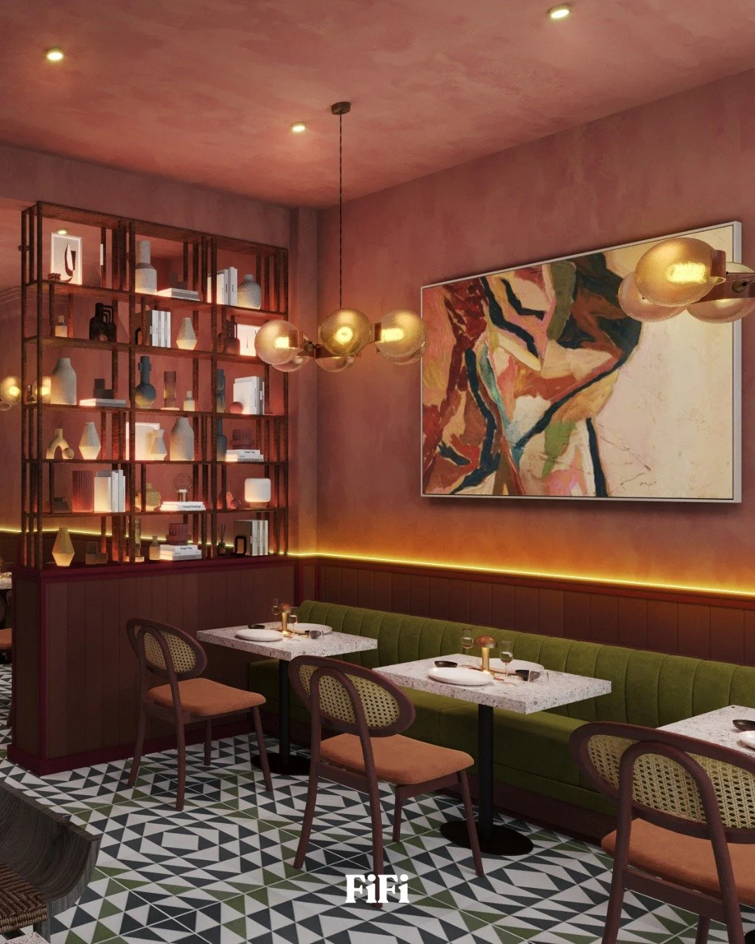 A little heat, and a lot of soul 🌶️✨

Inspired by Thailand&rsquo;s vibrant street food culture, this design blends fiery natural textures and raw materials to create a space that feels energetic and soulful.

Terracotta lime-wash wraps the walls and