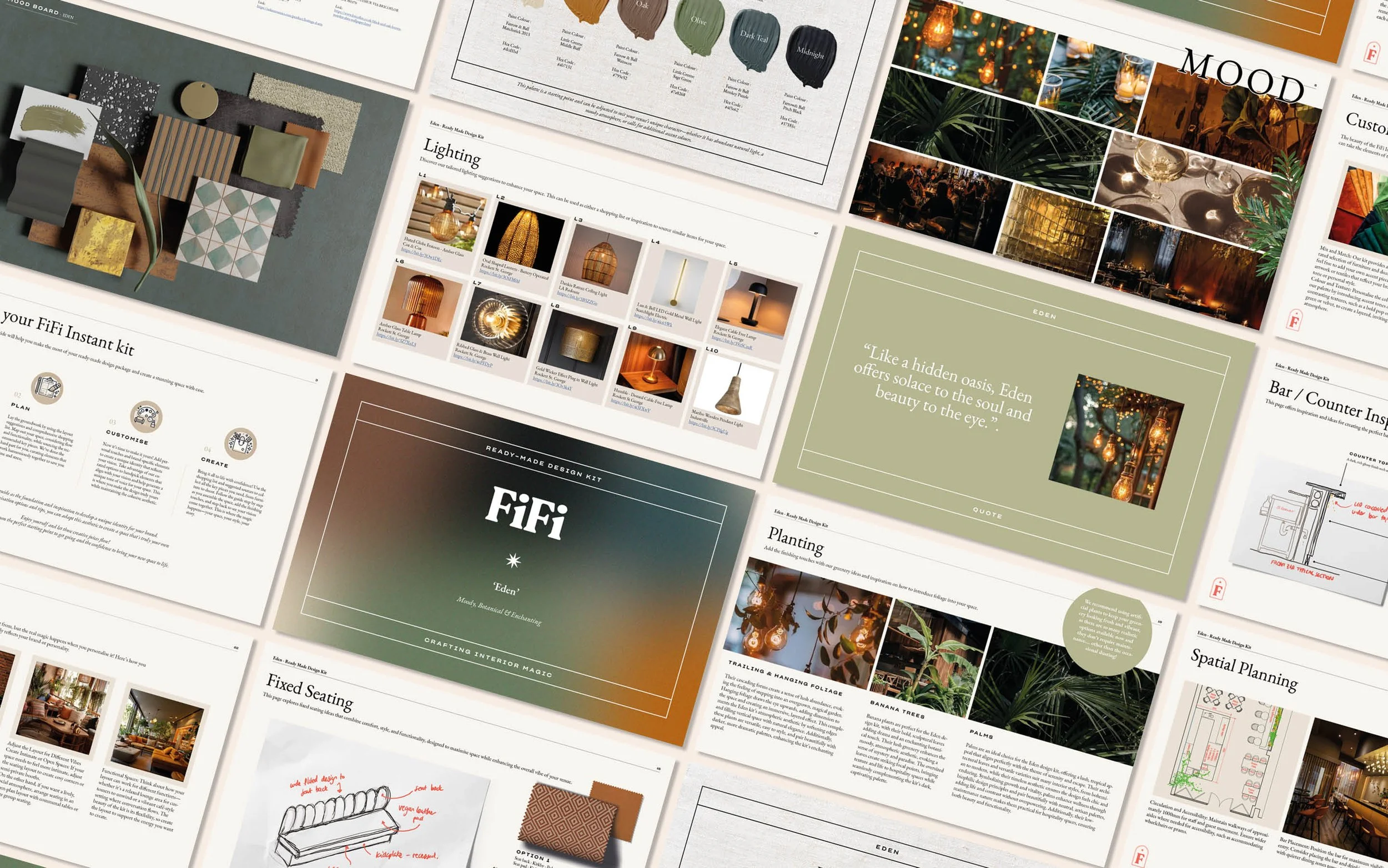 DIY restaurant design solution – Eden kit featuring modern botanical style and atmospheric greenery