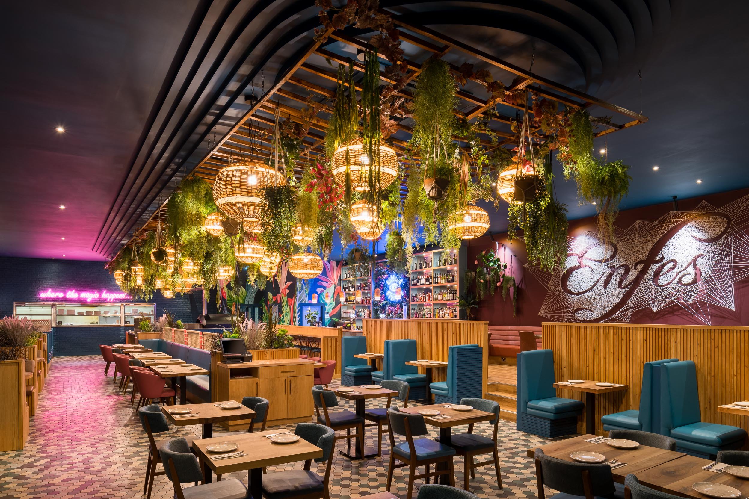 Colourful, magical restaurant design for Enfes in Milton Keynes. — Bar ...