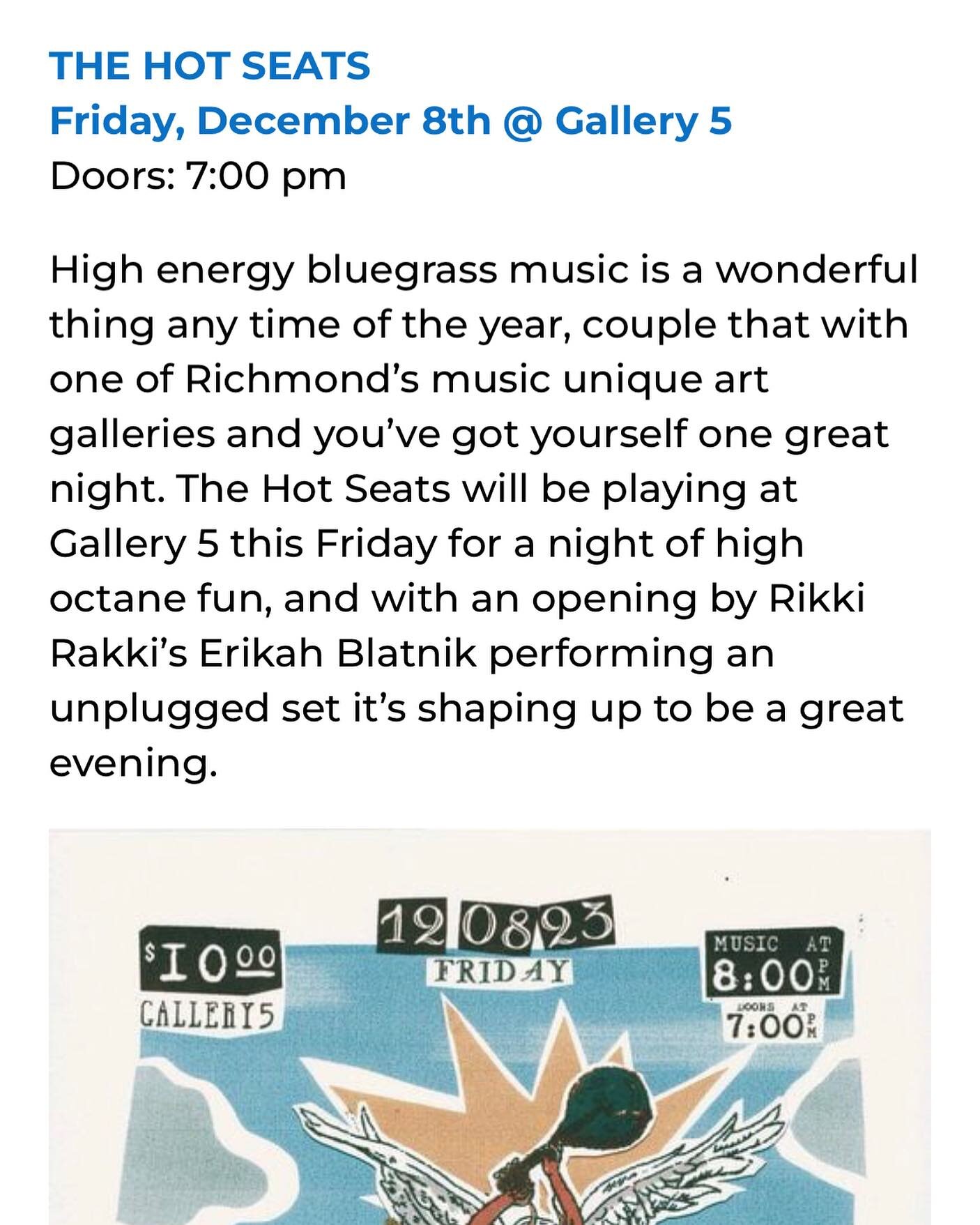 Thanks @rvamag for the shout out!  Come@on out to @gallery5arts tonight!