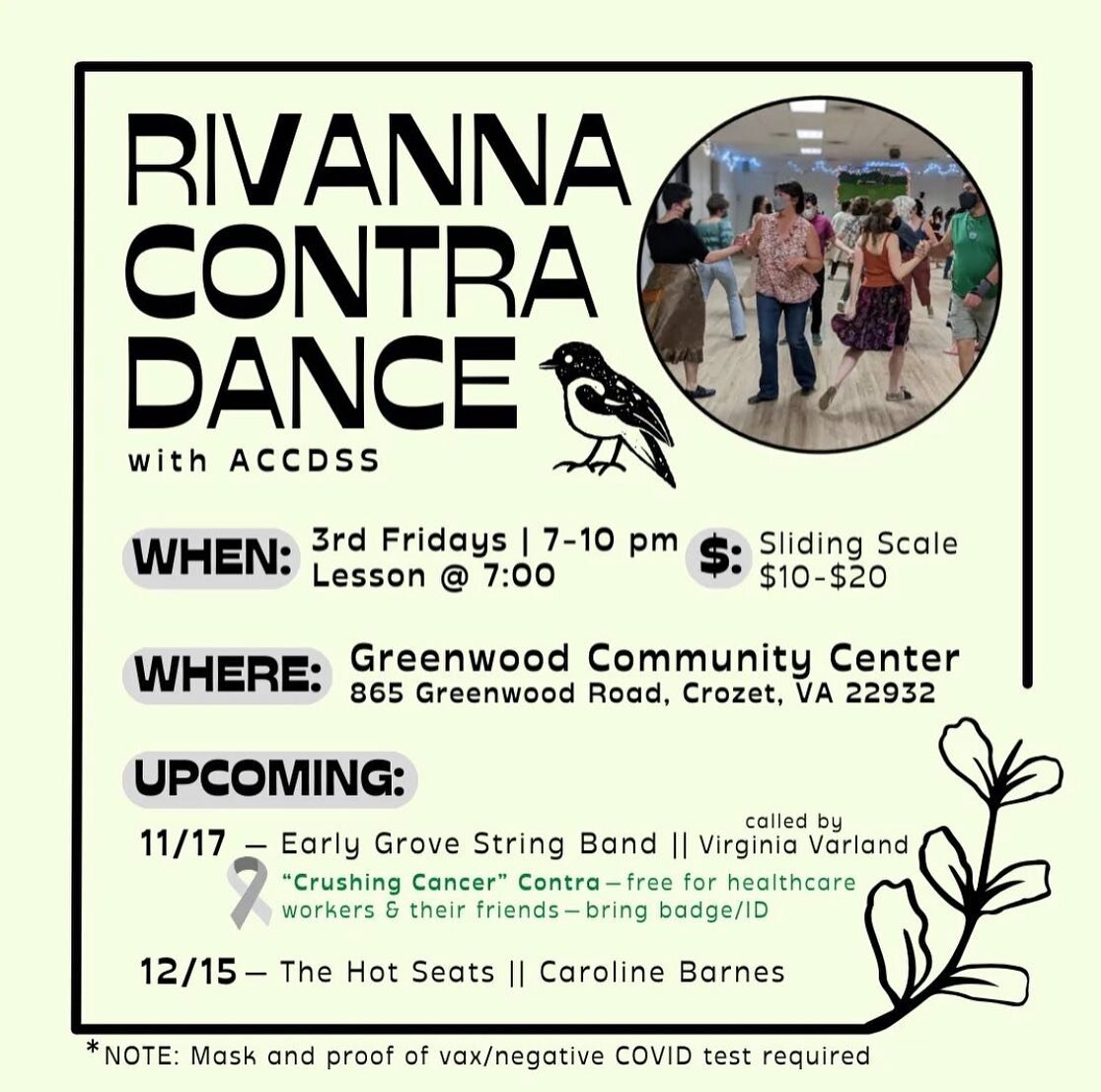 Rudy, Jake, and Josh will be playing for the Rivanna Contra Dance this Friday at the Greenwood Community Center! Come on out, balance, swing, repeat! 

#tadams #contradance #greenwoodcommunitycenter #tatersandtags