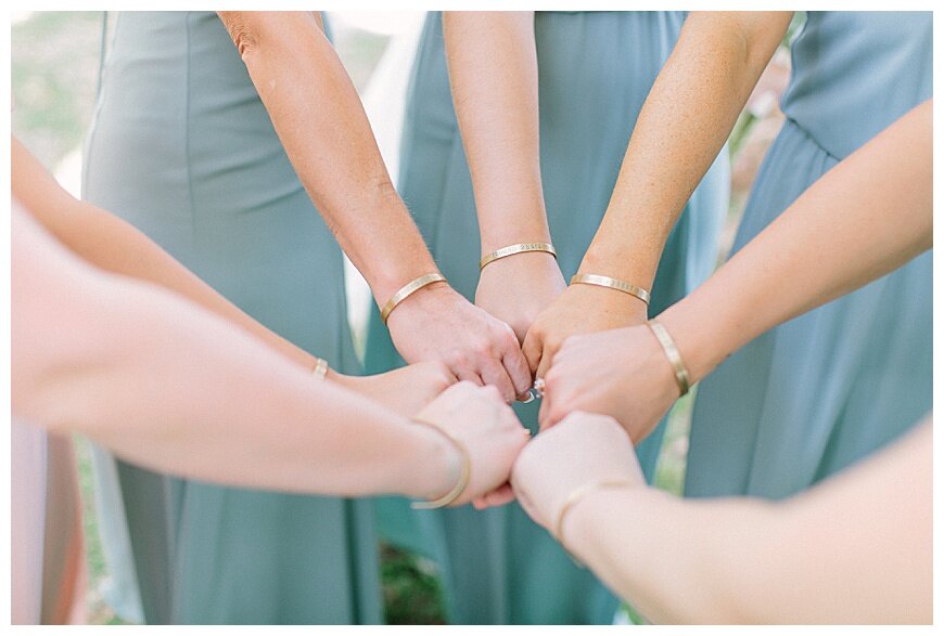   The bride gifted all of her bridesmaids special bracelets for them to wear!  