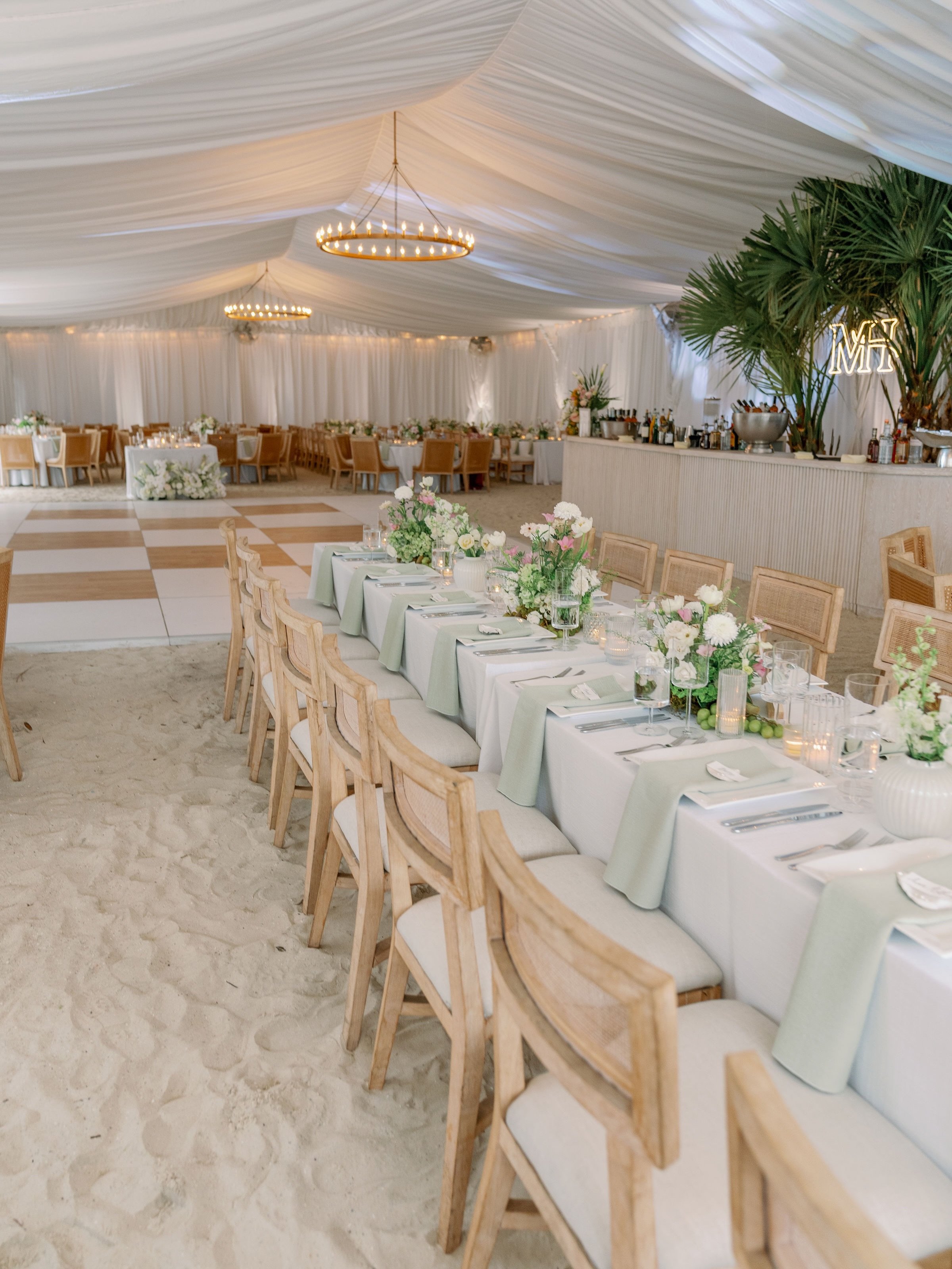 Koch Wedding // pt. II 🤍 
.
.
Onsite coordinating: @uncorkedoccasions 
Planning + decor: @lemon_water_studios 
Florist: @sheahopelyflowers 
HMUA: @catheemolina @hello_cathee @makeupxyen 
Film: @rickerfilms 
Rentals: @beachviewevents @collectedrental