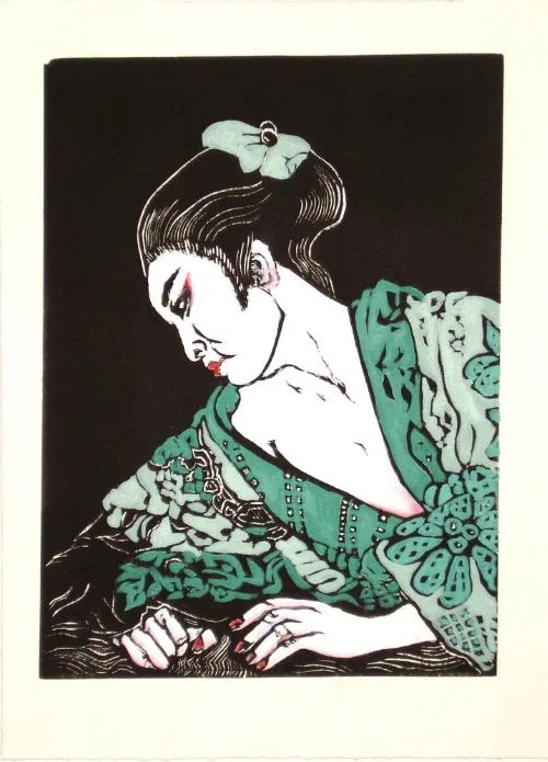 Reclining Geisha in Green