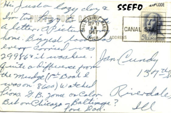 A postcard from Ransom to his wife Jan