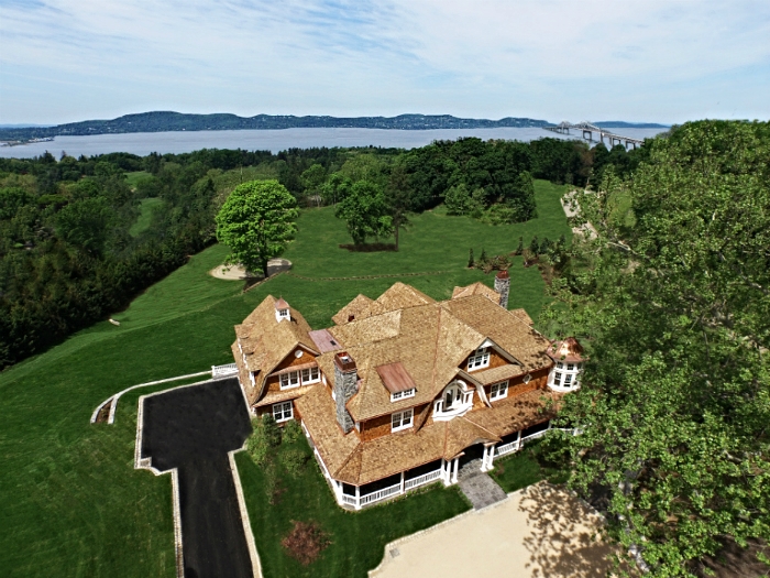 Aerial view of a house in Tarrytown, NY