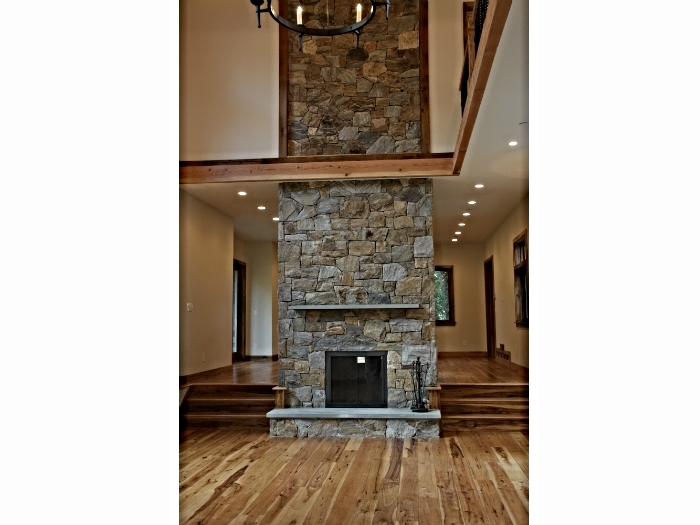 Fireplace built with native stone in Bedford, NY