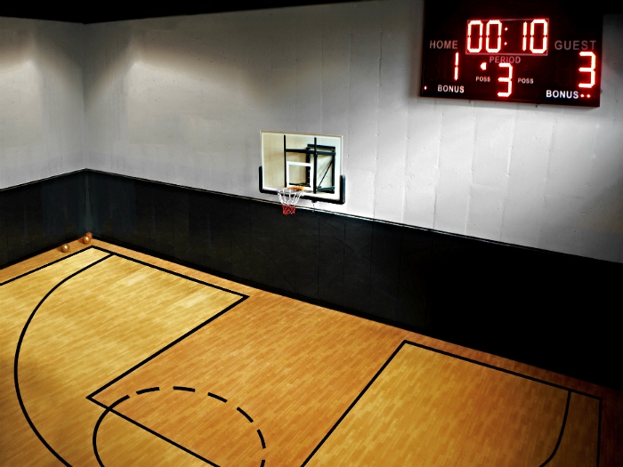 Indoor basketball court in a Tarrytown, NY house