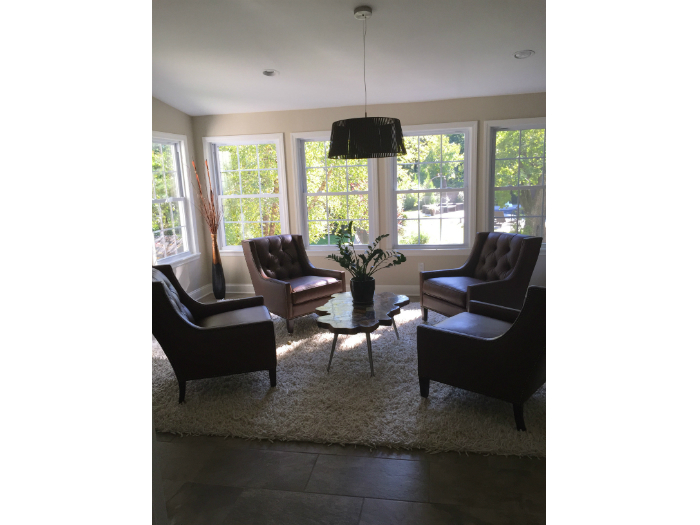 Beautiful modern-style living room with natural lighting