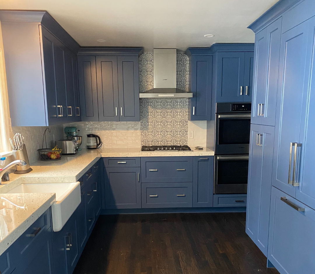 Perfect Hue of Blue Kitchen, Westchester County, NY