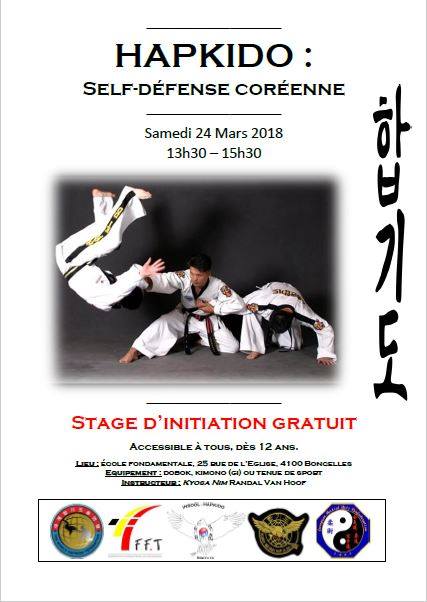 Stage initiation HAPKIDO avec Kyoga Nim Randal Van Hoof