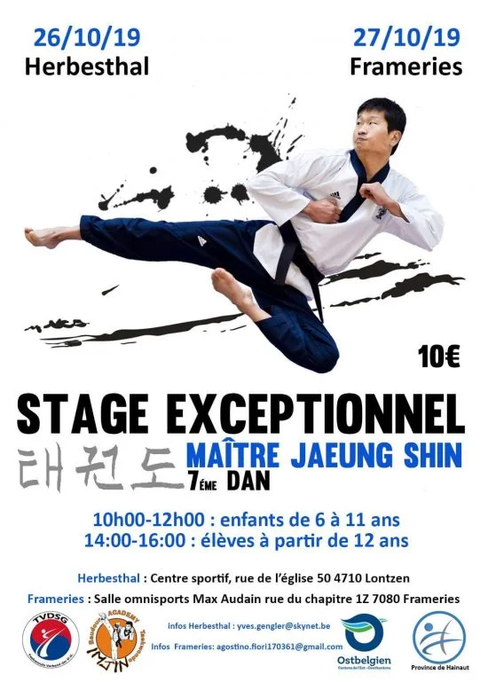 Stage technique avec Maître Jaeung Shin (7ème Dan) – Herbesthal