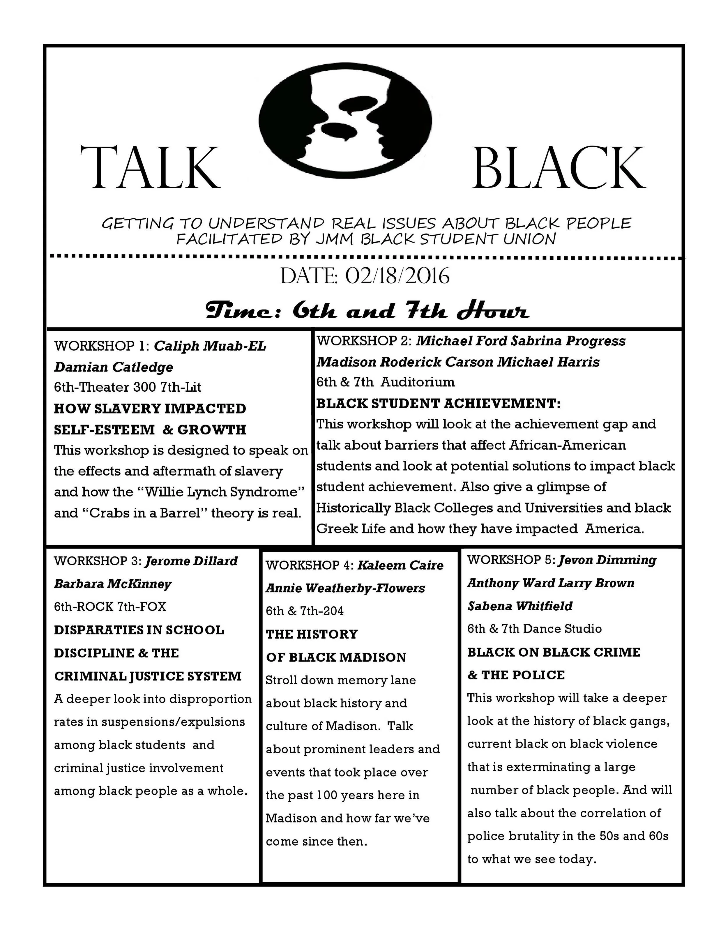 Talk Black: Black Student Achievement 
