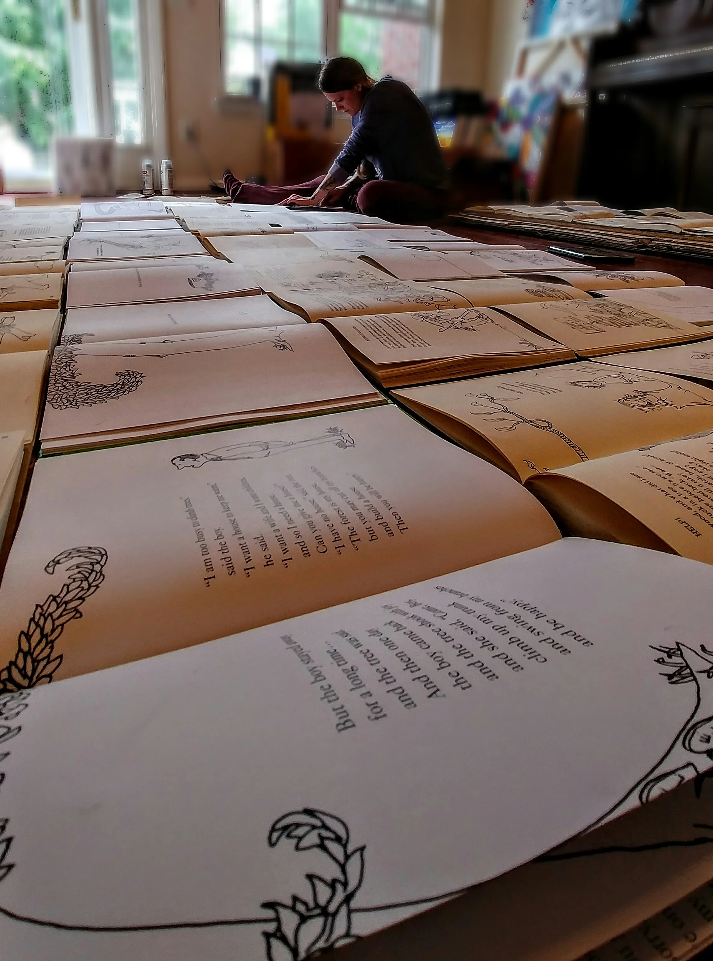 Building a wall of books...