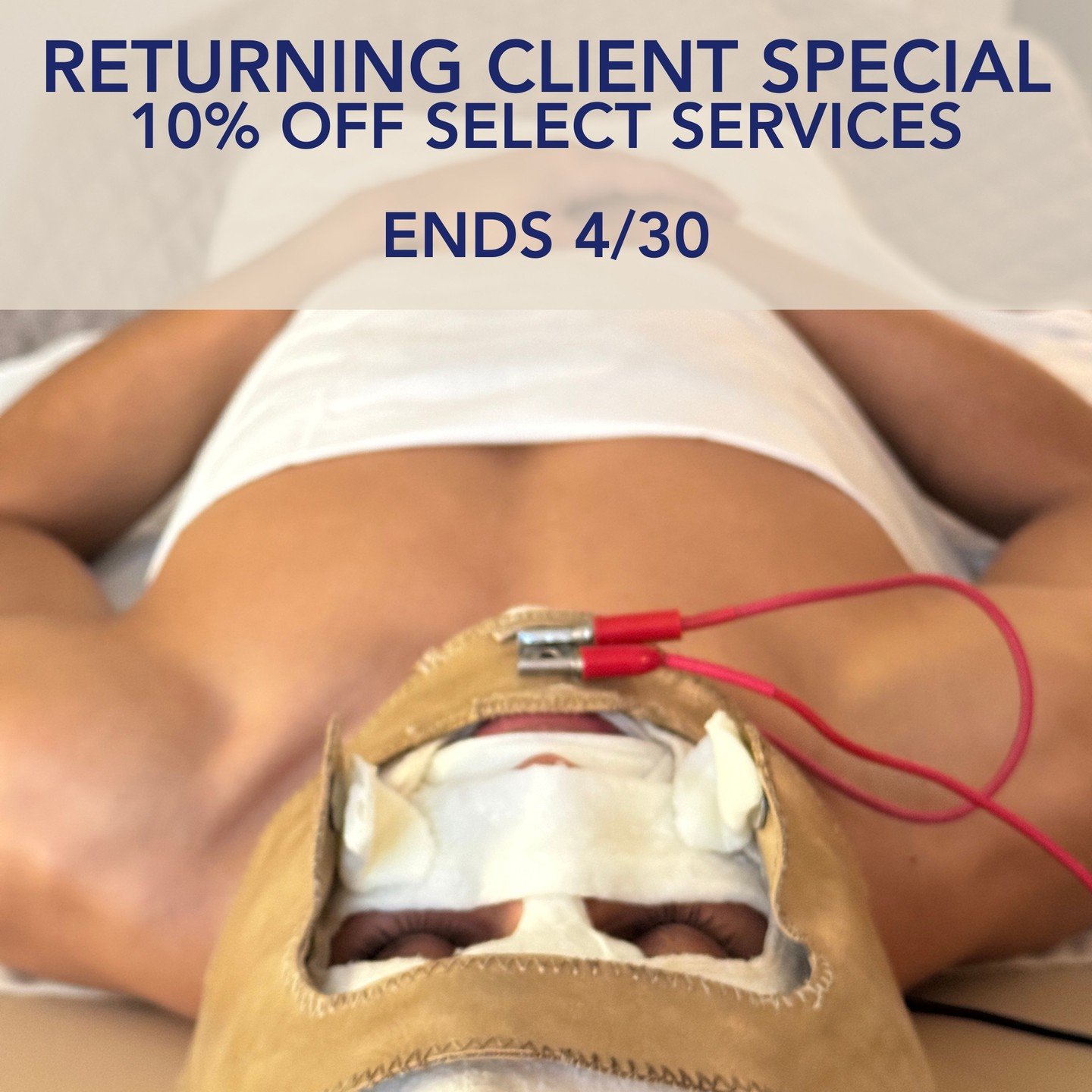 10% off most facials for returning clients through the end of the month.

Limited availability.

Not valid with any other promotions or discounts. Limited to select estheticians only.

#skincare&nbsp;#facial #facialextractions #acnefacial #antiaging 