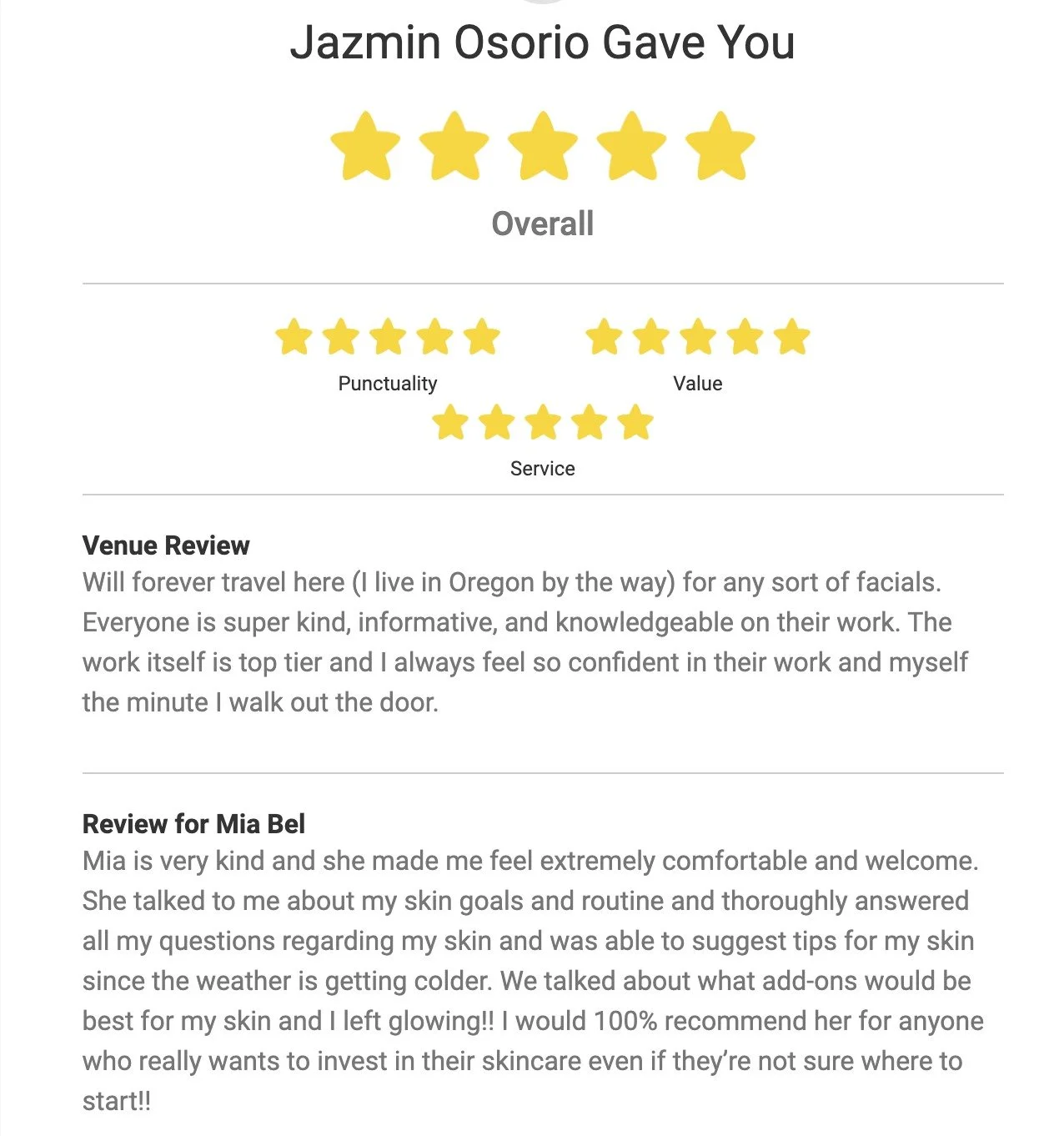 Thank you Jazmin for your kind words - Mia @opal.oasis.aesthetics is such a talented esthetician and we are so happy to have her on our team! ❤️