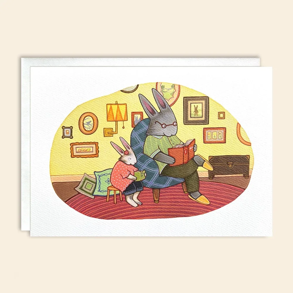 Greta Reading Greeting Card