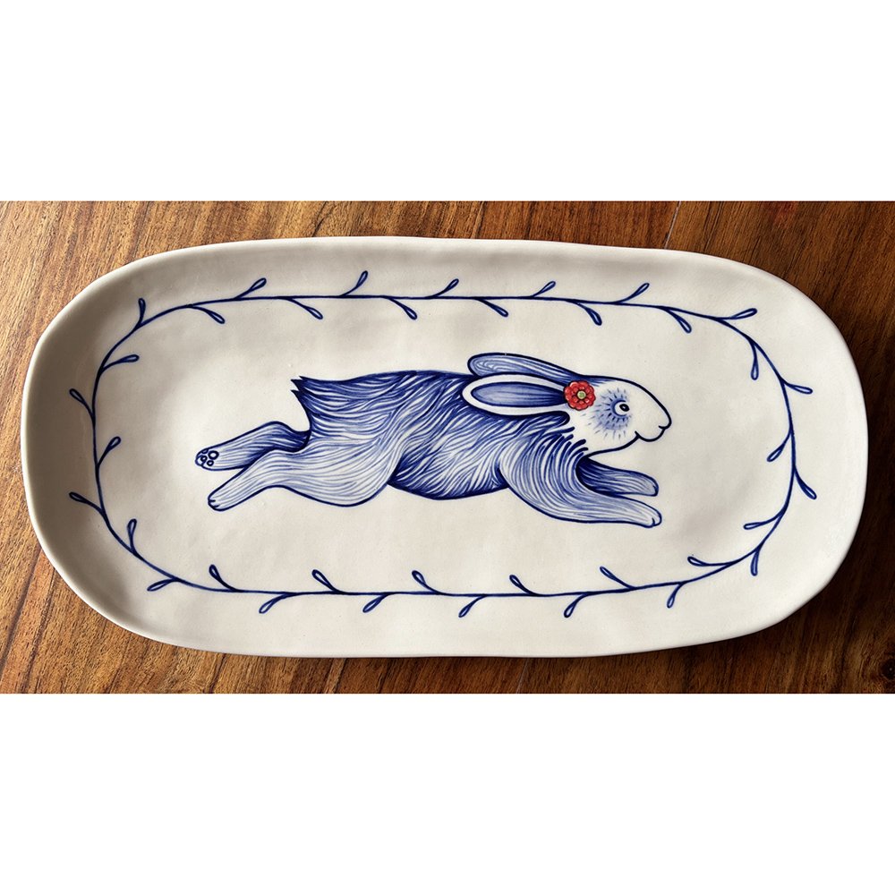 Blue bunny platter