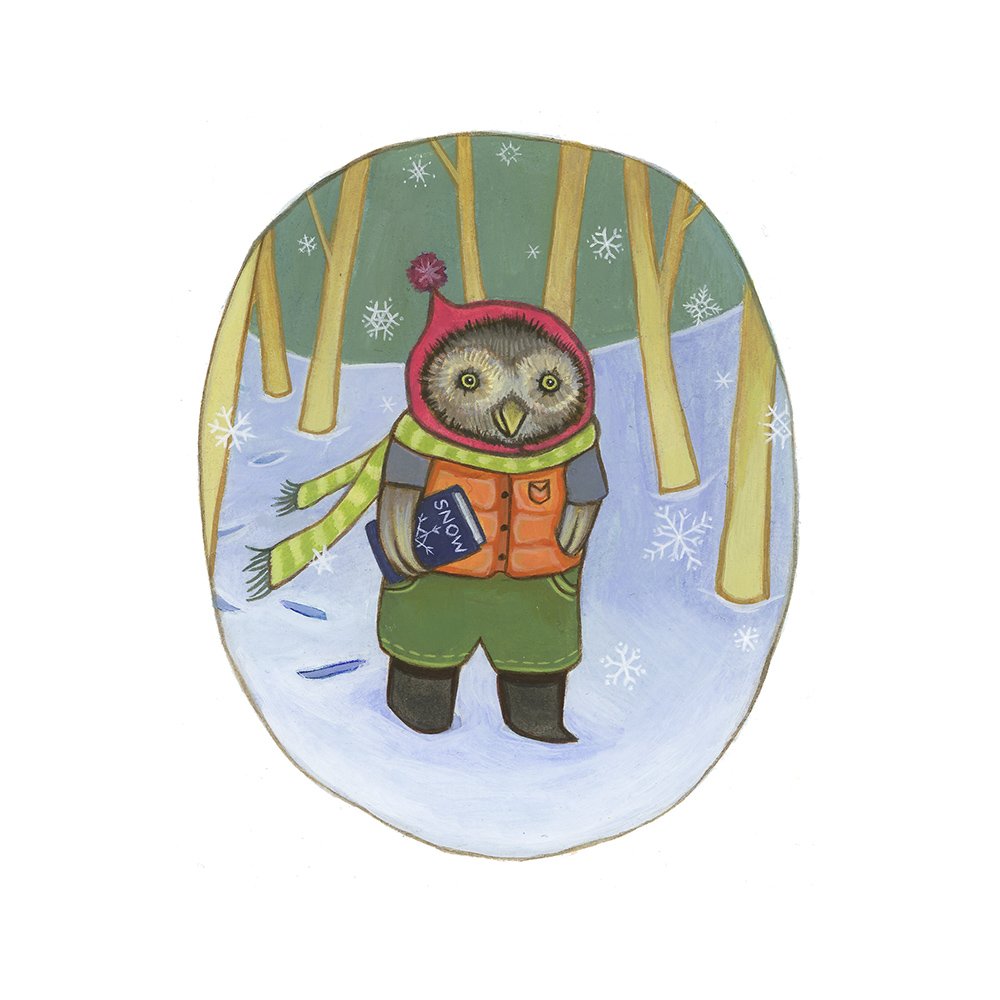 Owl in the Snow giclée print