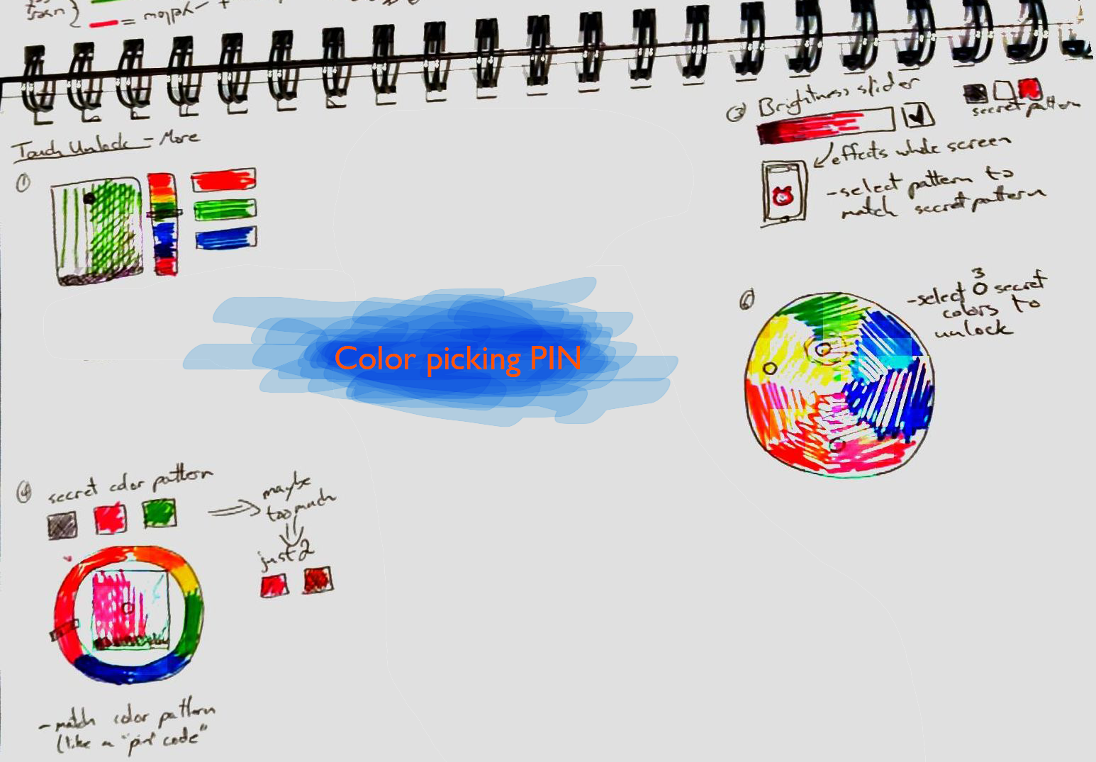 Refinement: Ways to pick color as a replacement for a PIN code.