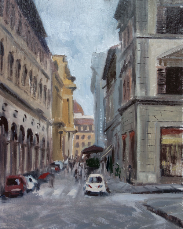 Via Pelliceria, Florence, oil on panel, 12" x 16"