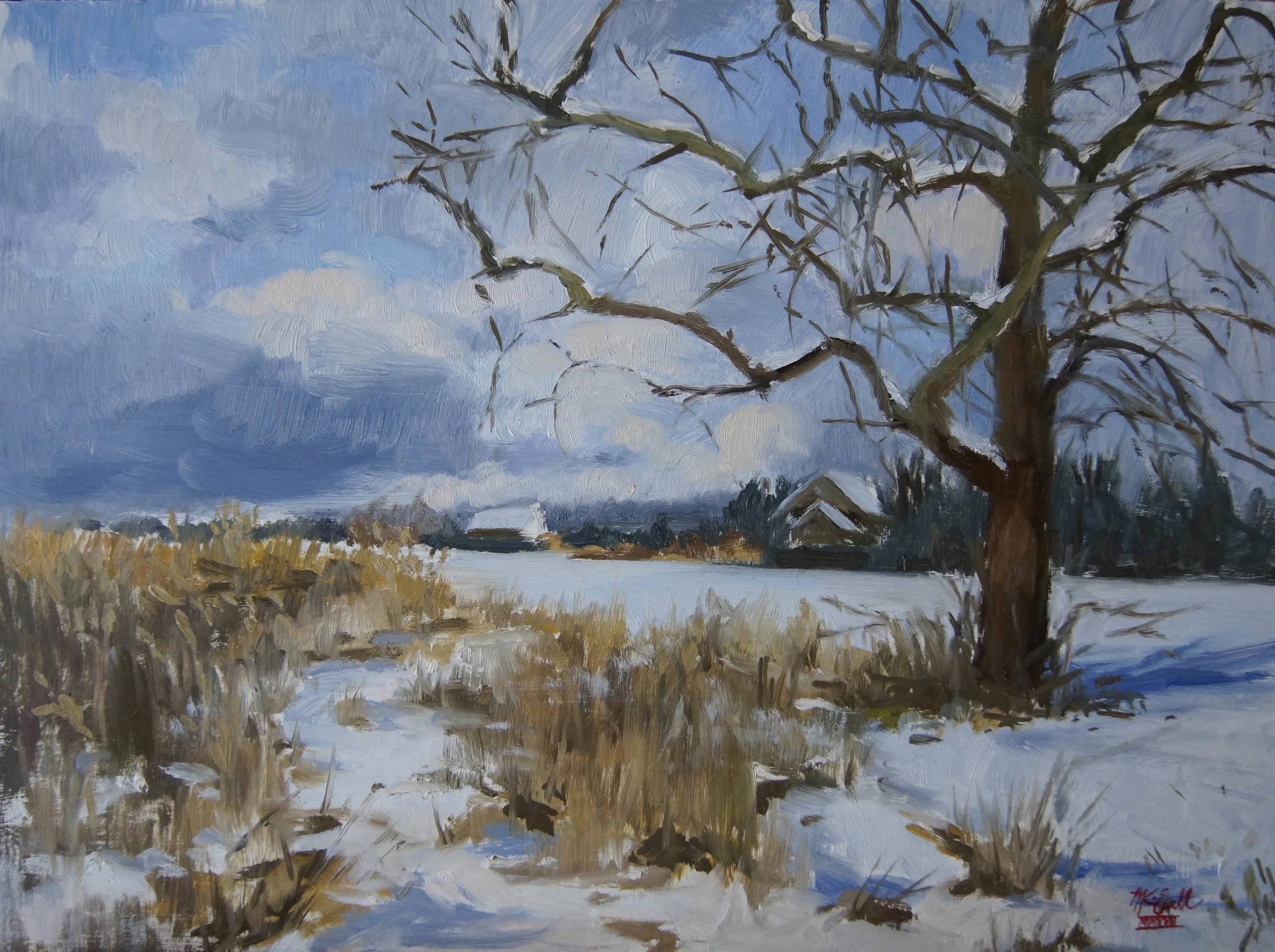 First Snow, Oil on Panel, 12" x 16", Private Collection
