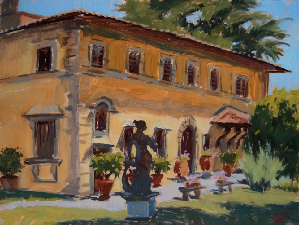 La Statua, Oil on Panel, 12" x 16", $1600