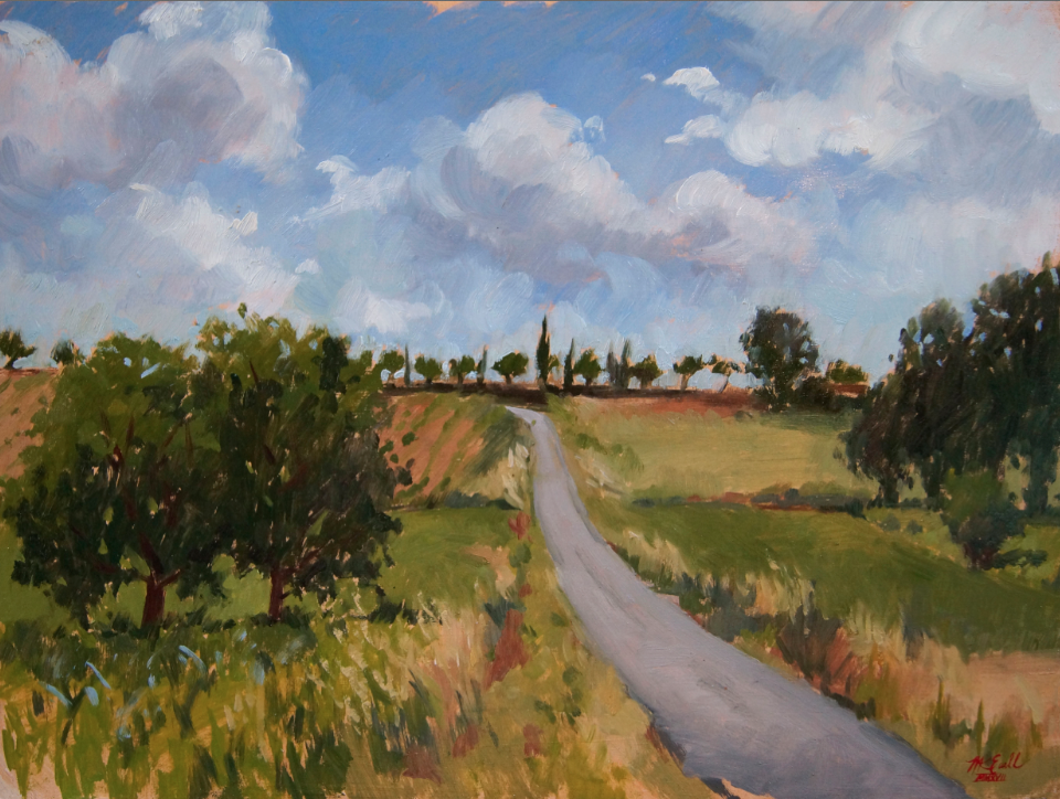 Via San Giovanni Maggiore, Oil on Panel, 12" x 16", $1600