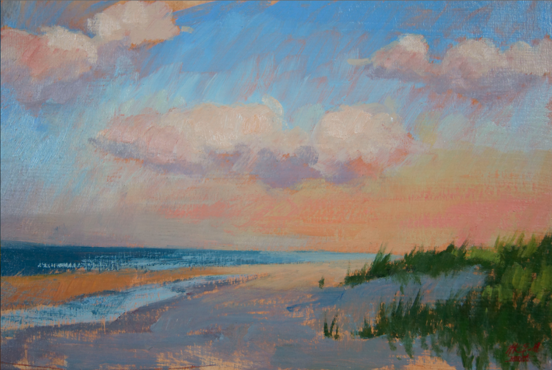 Tide pool Sunset, Oil on Panel, 8 x 12", $925