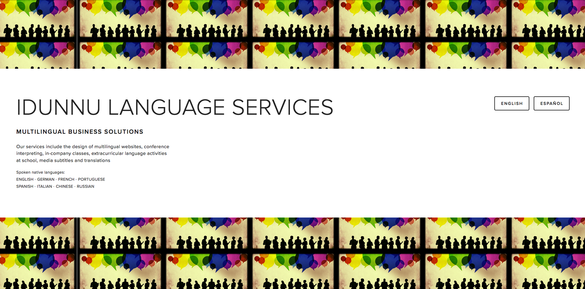 Web Design and Translation for IDUNNU LANGUAGE SERVICES idunnu-language-services.com