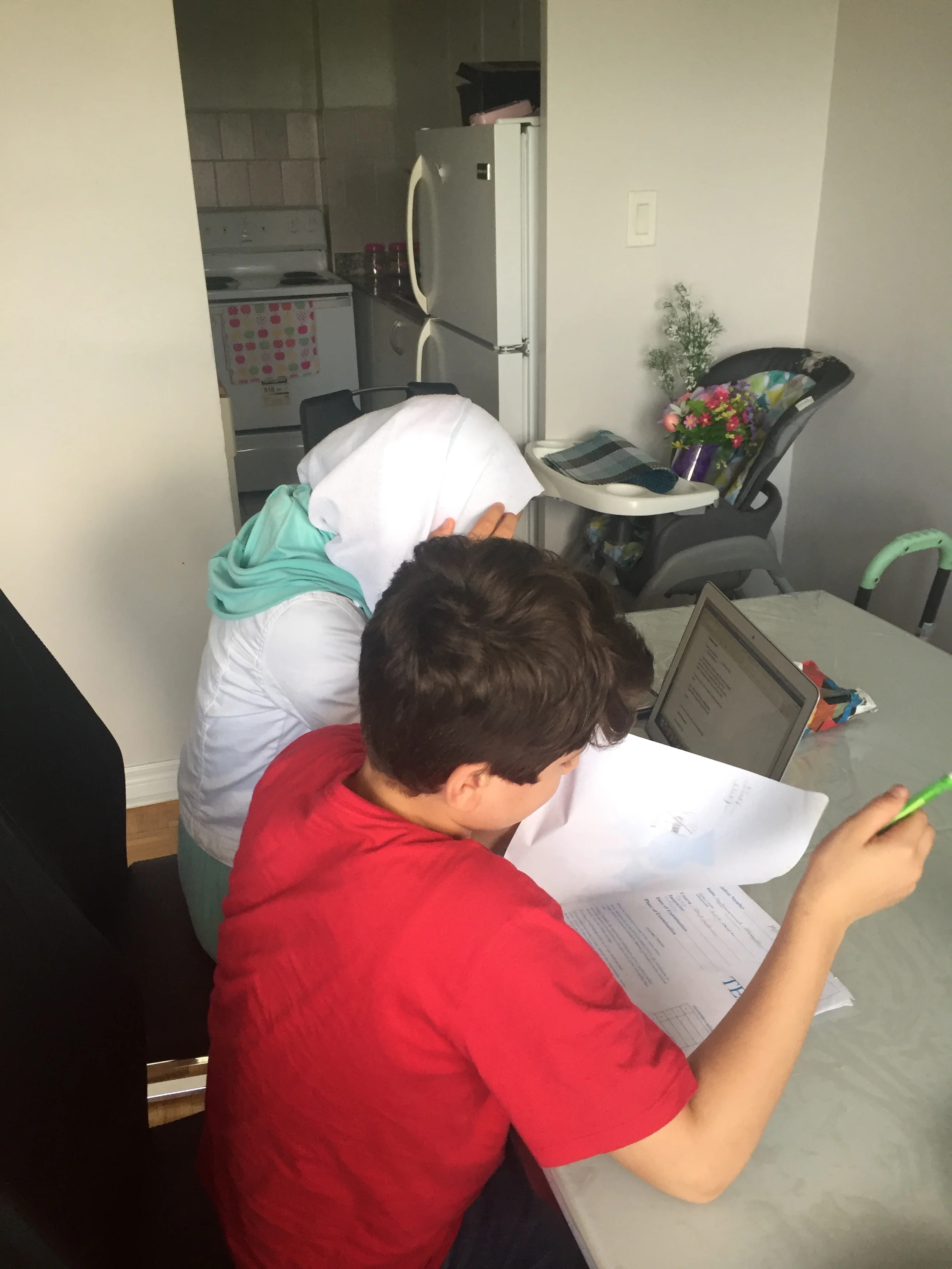 Two of our students who are new to Canada from Syria!