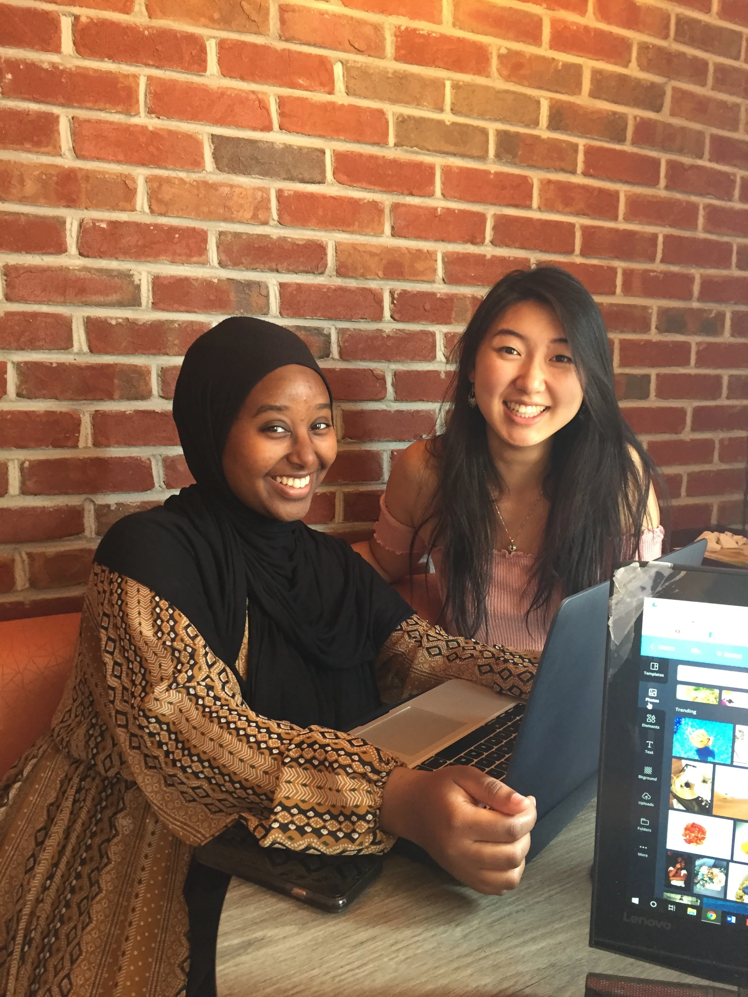Kulsuma afkae (LEft) and Jan Lim (Right) working on a community outreach plan!