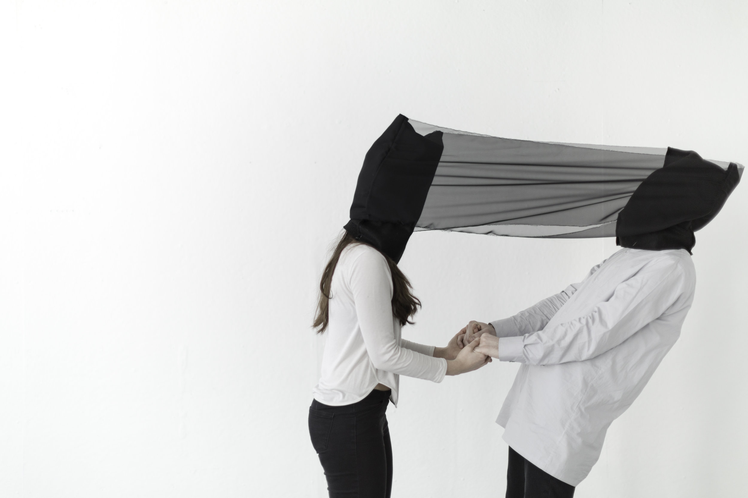 Prisoners of (Mourning).&nbsp;Thread, felt, and chiffon fabric. M Bohrer.