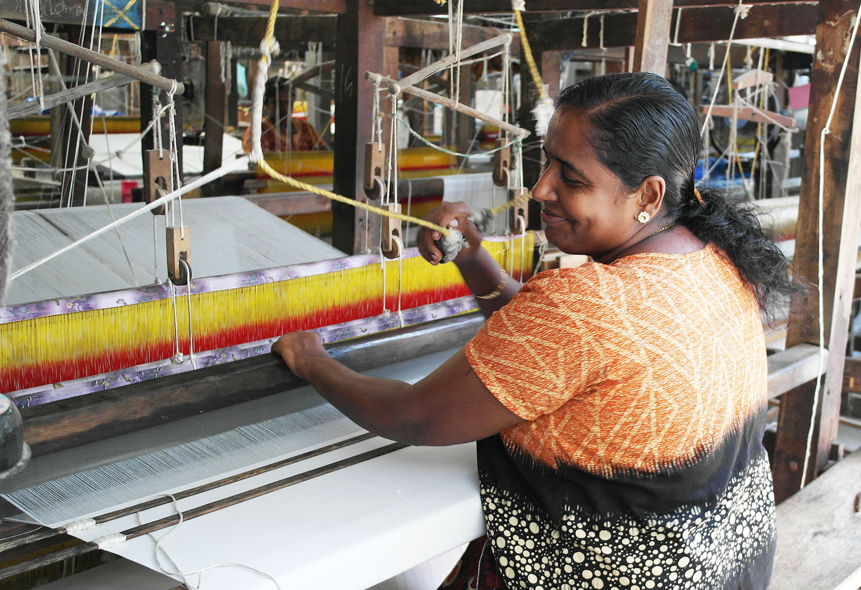 Cotton Kerela Lady Smile Weaver gold.jpg