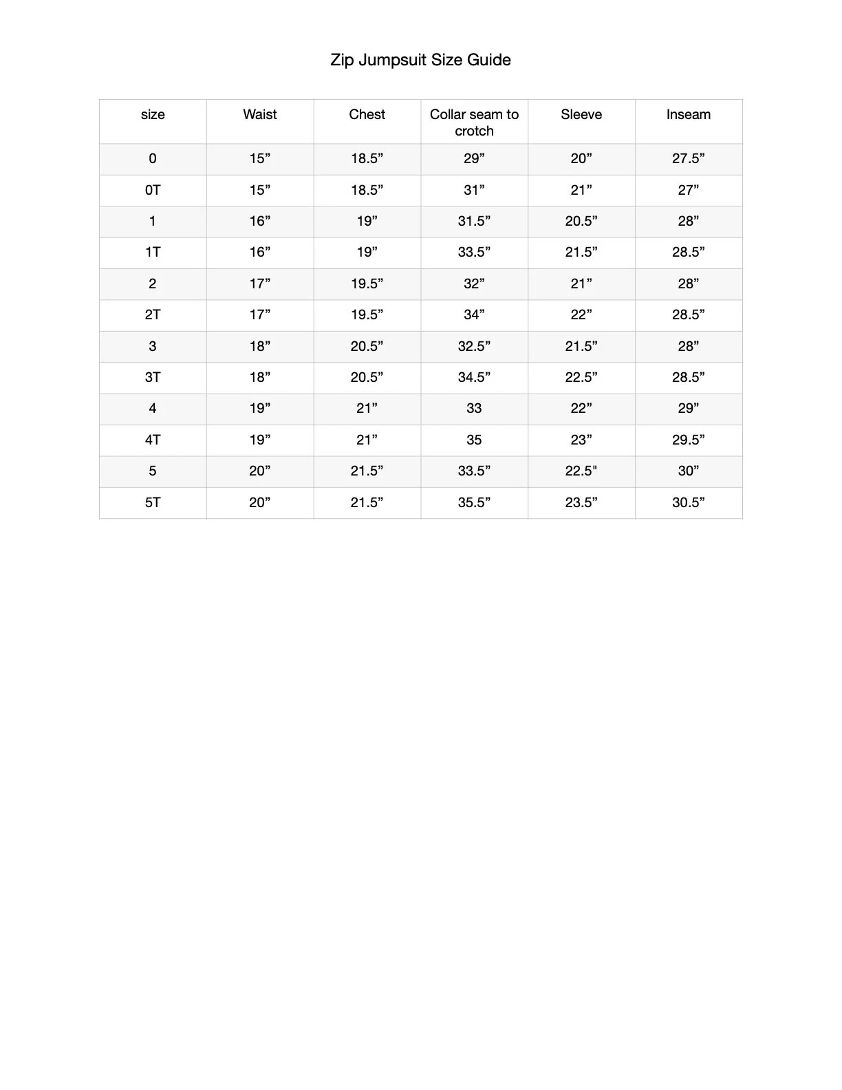 Jumpsuit Sizing Guide — As Ever